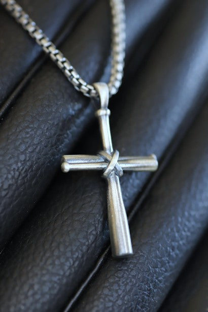 Baseball Cross Necklace, Silver Finish, Black Cord - Christianbook.com